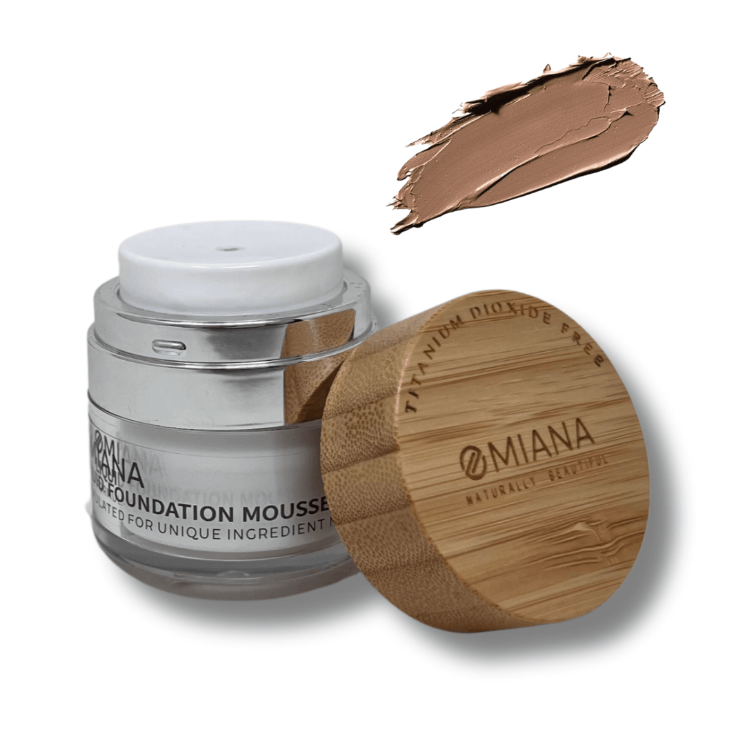 Omiana Beauty Foundation Medium-Tan Longwear Liquid Foundation Mousse - No Mica, No Titanium Dioxide, & More!