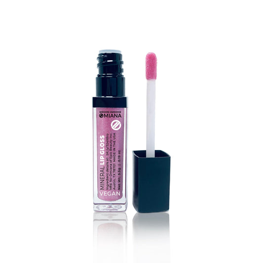 Omiana Natural Cosmetics Lipgloss Pink Picasso Marble Mineral Vegan Lip Gloss - Titanium Dioxide-Free, Tocopheryl Acetate-Free